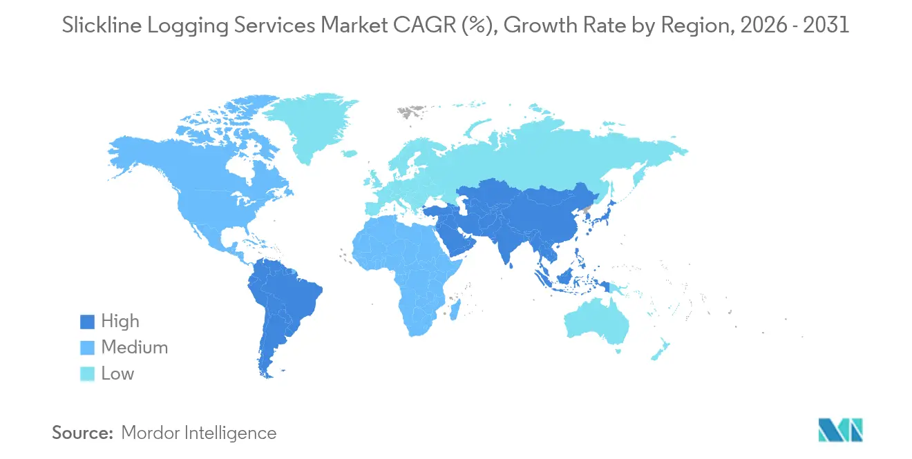Slickline Logging Services Market CAGR (%), Growth Rate by Region