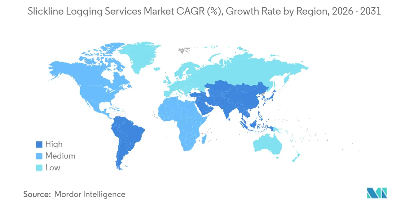 Slickline Logging Services Market CAGR (%), Growth Rate by Region