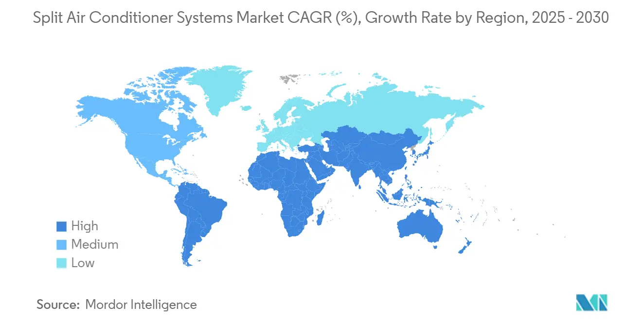 Split Air Conditioner Systems Market CAGR (%), Growth Rate by Region