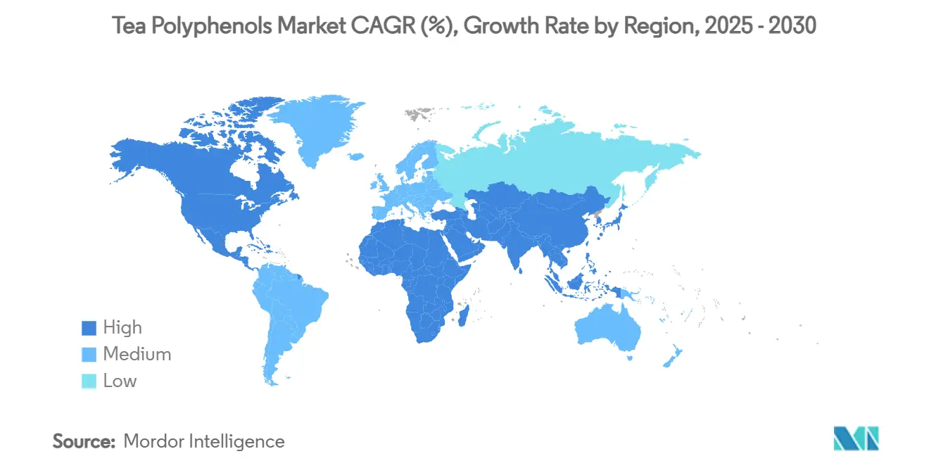 Tea Polyphenols Market CAGR (%), Growth Rate by Region