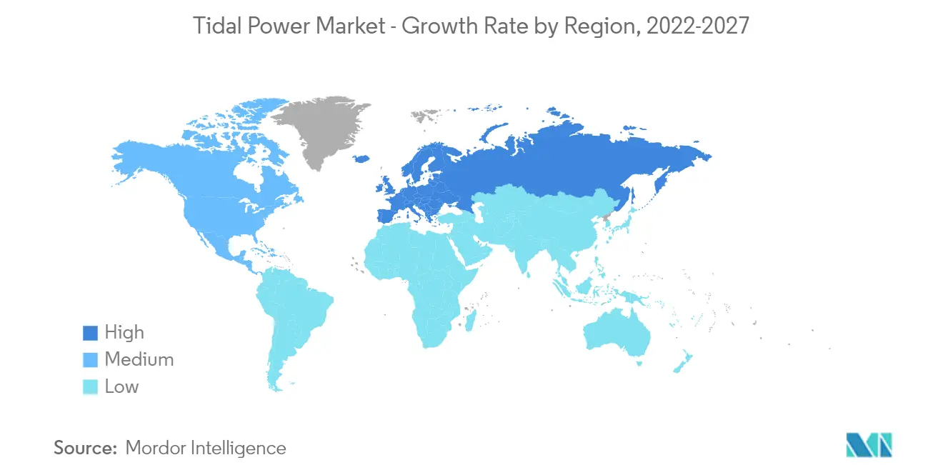 Tidal Power Market - Growth Rate by Region