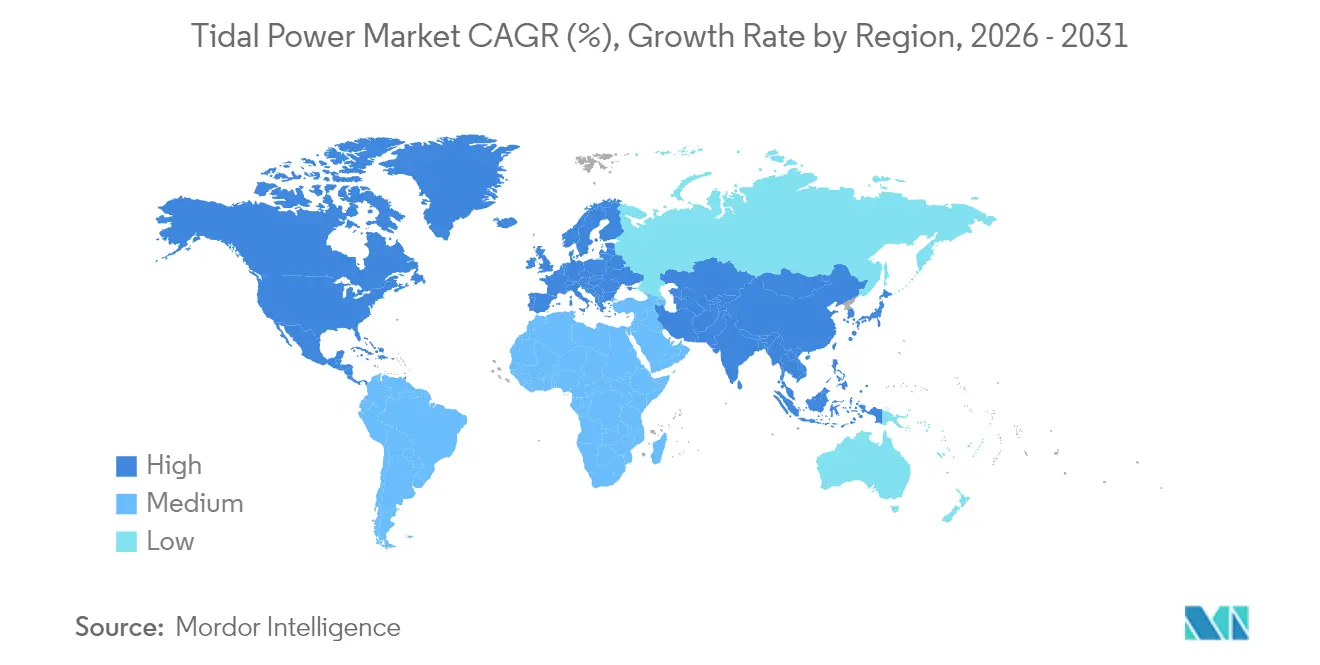 Tidal Power Market CAGR (%), Growth Rate by Region