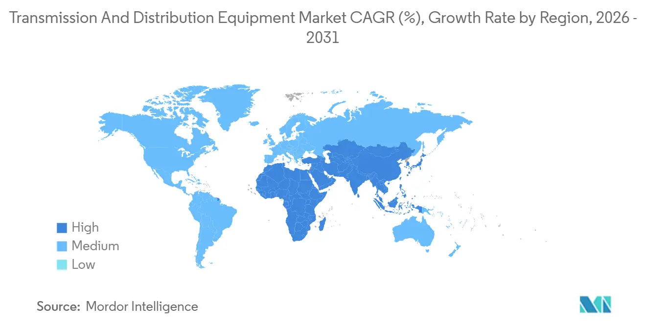 Transmission And Distribution Equipment Market CAGR (%), Growth Rate by Region