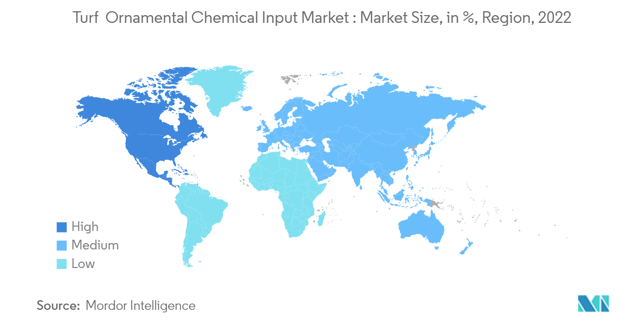 Turf Ornamental Chemical Input Market: Market Size, in %, Region, 2022