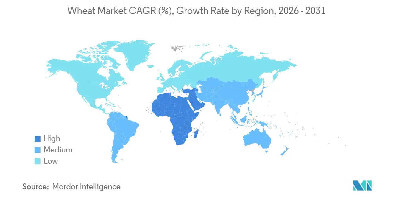 Wheat Market CAGR (%), Growth Rate by Region
