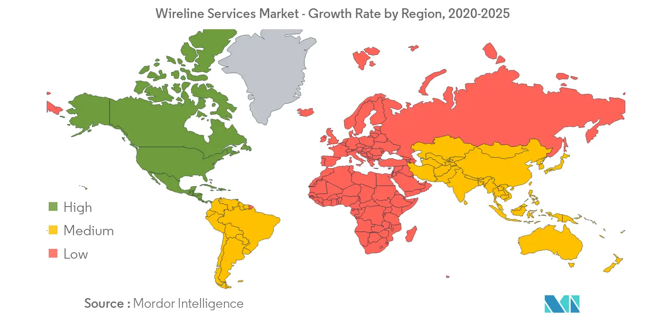 Wireline Services Market - Growth Rate by Region, 2020-2025