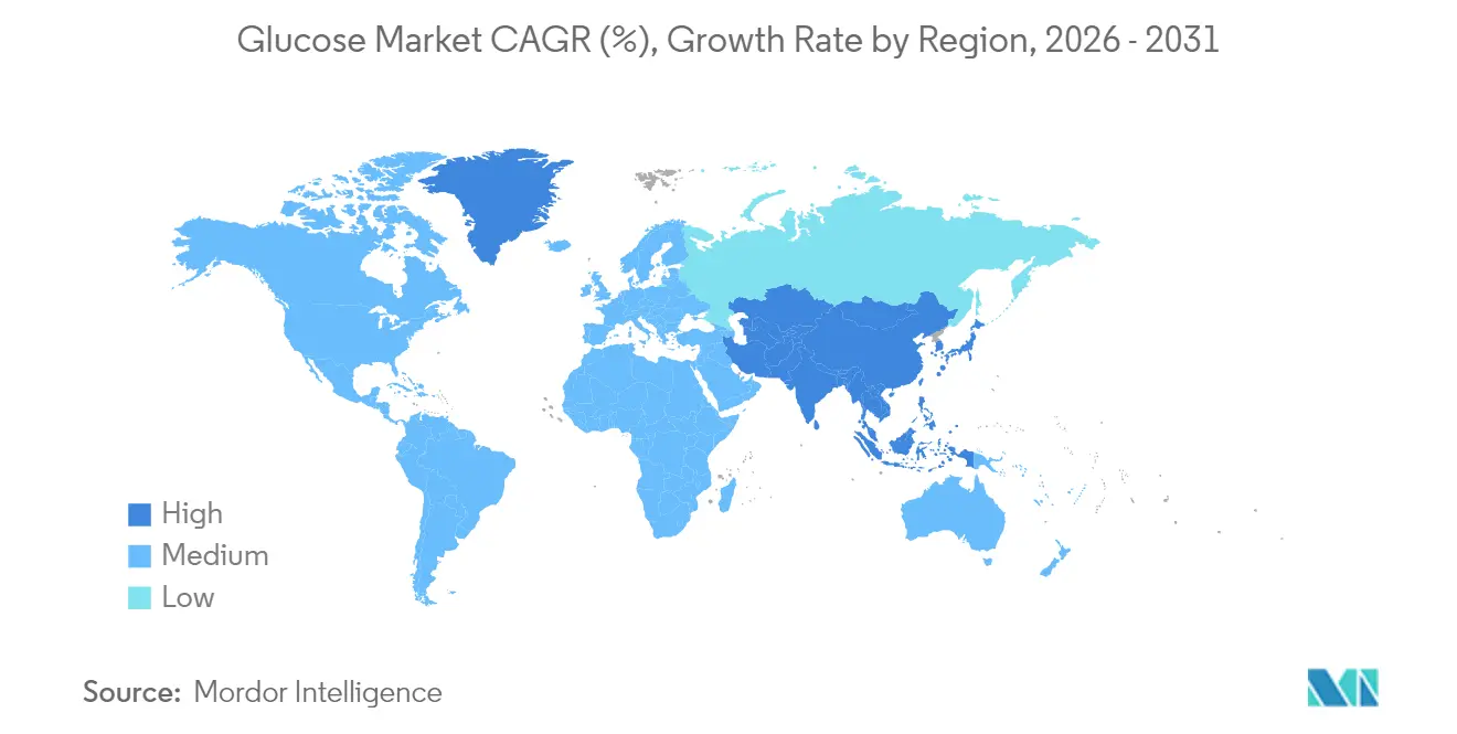 Glucose Market CAGR (%), Growth Rate by Region