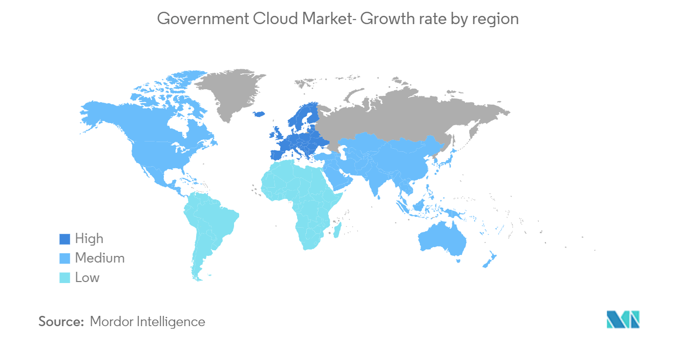 Marché du cloud gouvernemental – Taux de croissance par région