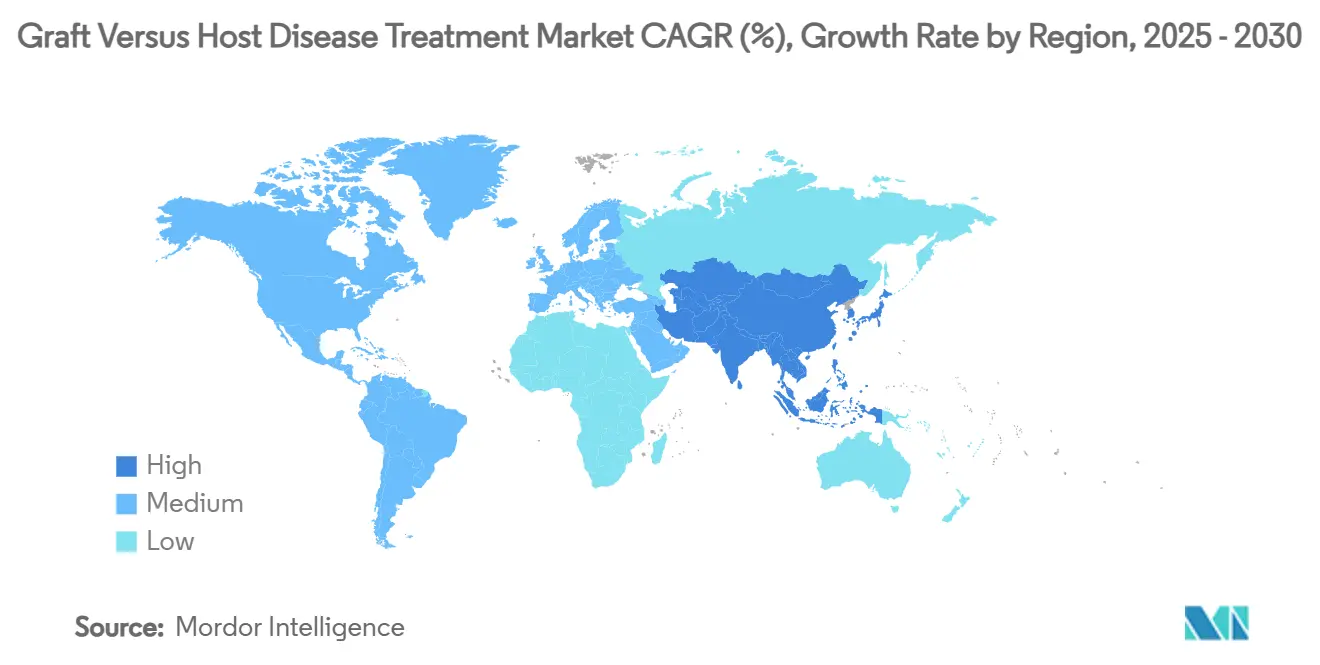이식편대숙주병 메이저 바카라사이트 굿모닝 시장 CAGR(%), 지역별 성장률