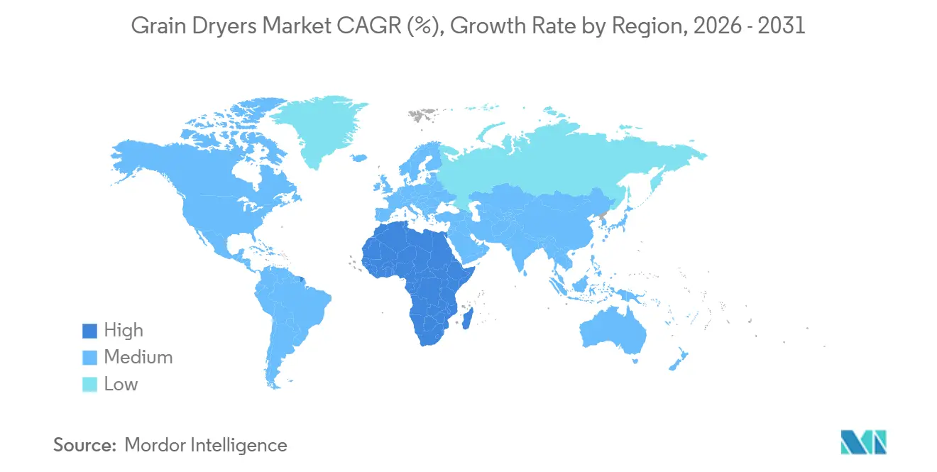 Grain Dryers Market CAGR (%), Growth Rate by Region