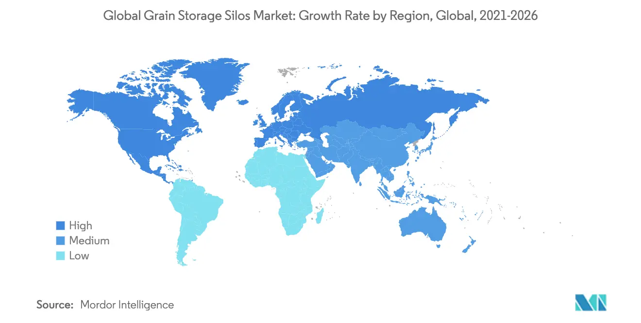 Global Grain Storage Silos Market - Growth, by Region, Global, 2019