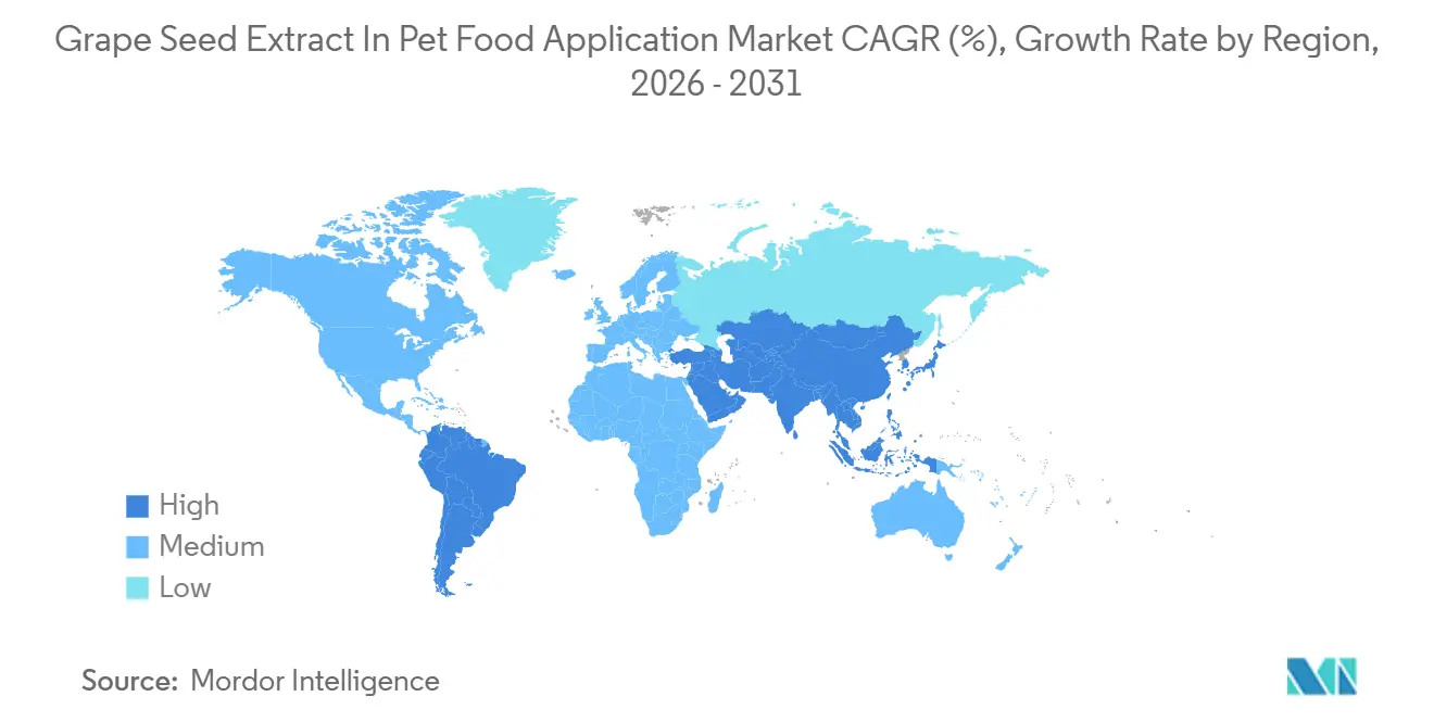 Grape Seed Extract In Pet Food Application Market CAGR (%), Growth Rate by Region