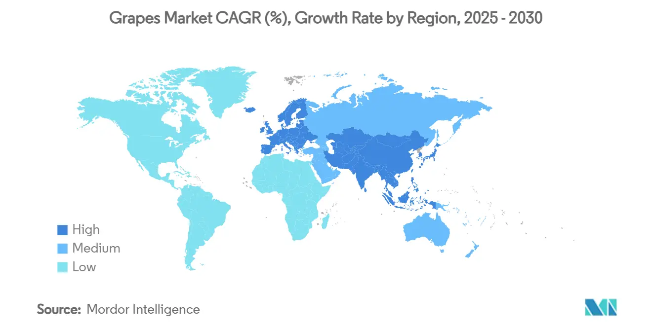 온라인바카라 시장 CAGR(%), 지역별 성장률