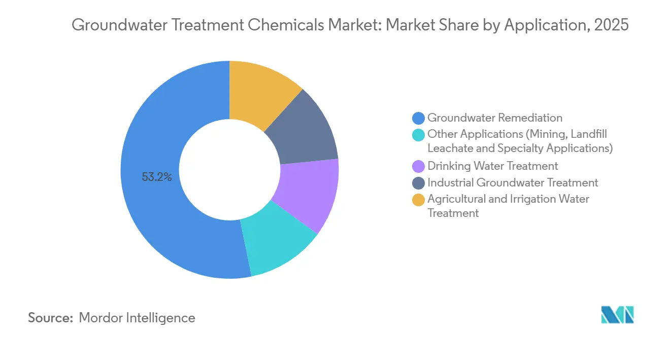 Groundwater Treatment Chemicals Market Share by Application, 2025