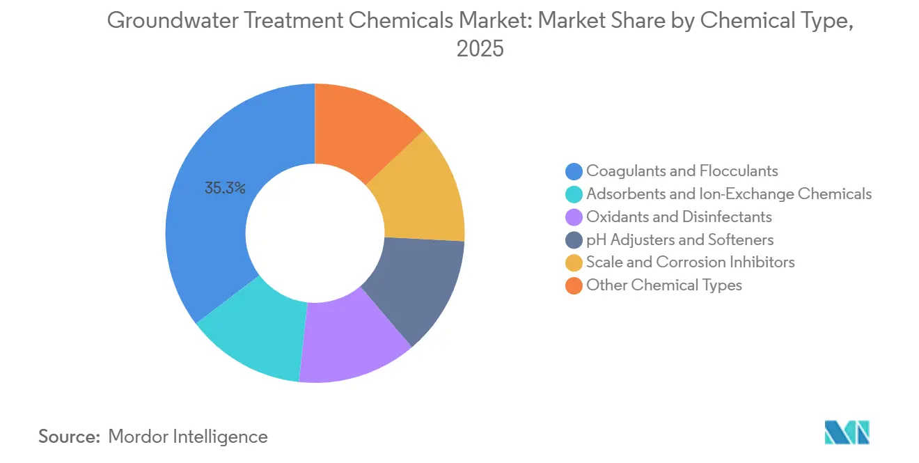 Groundwater Treatment Chemicals Market Share by Chemical Type, 2025