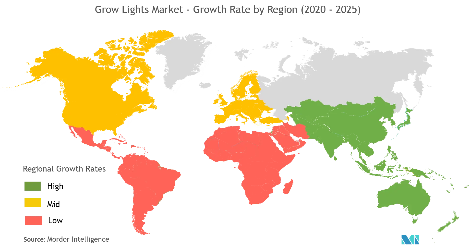 Grow Lights Market Growth Rate By Region