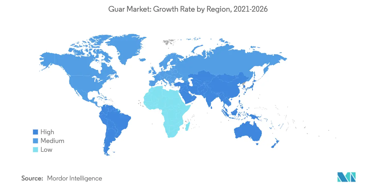 Guar Market Growth Rate By Region