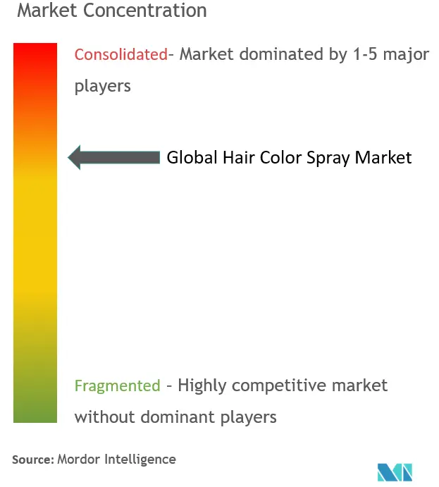 Spray colorant pour cheveuxConcentration du marché