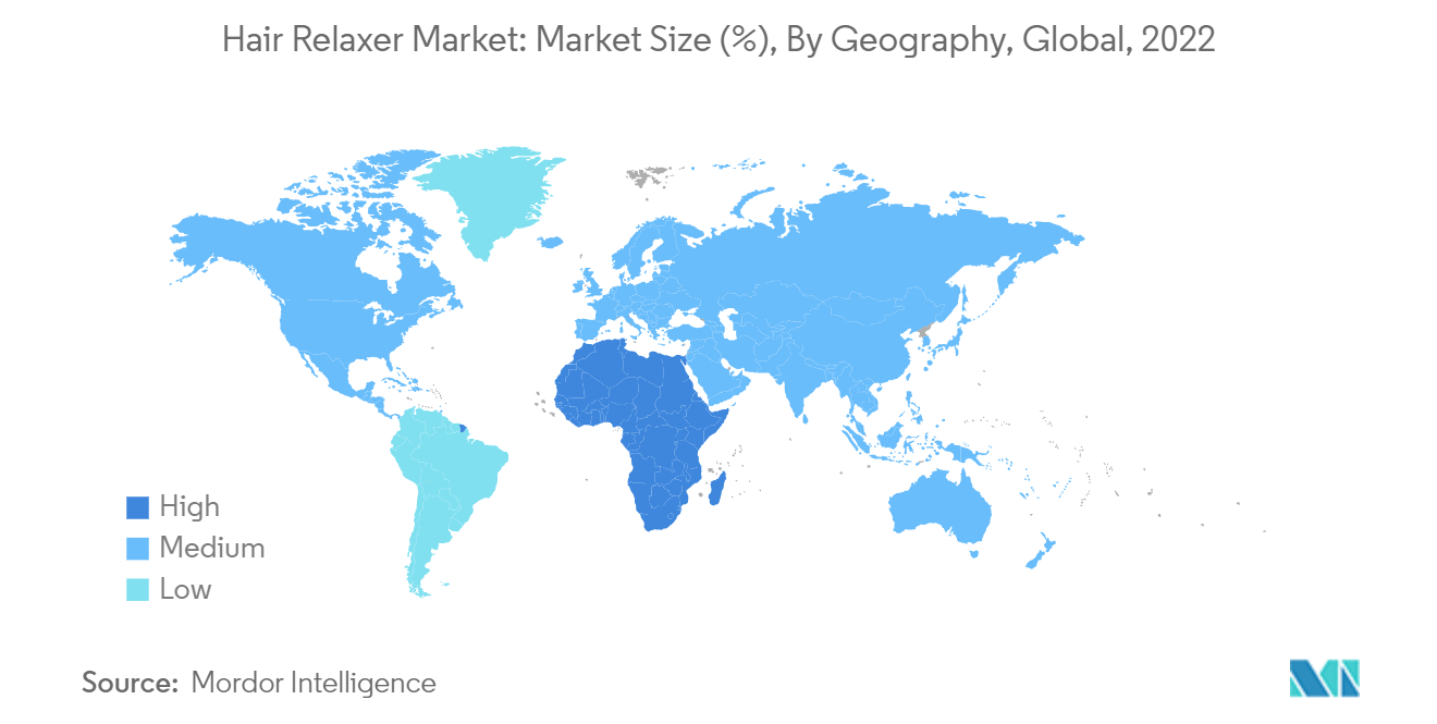 Рынок релаксантов для волос размер рынка (%), по географии, мир, 2022 г.