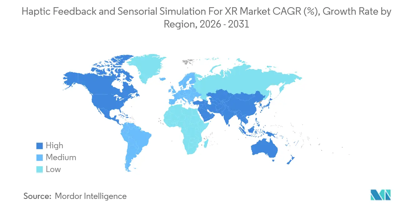 Haptic Feedback and Sensorial Simulation For XR Market Growth Rate by Region