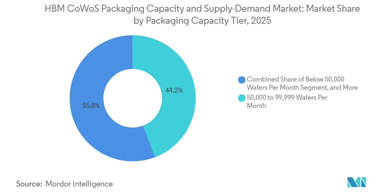 HBM CoWoS Packaging Capacity and Supply-Demand Market Share by Packaging Capacity Tier, 2025