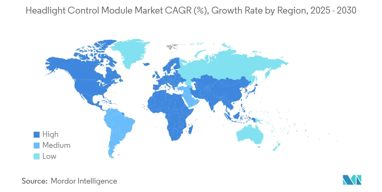 Headlight Control Module Market CAGR (%), Growth Rate by Region