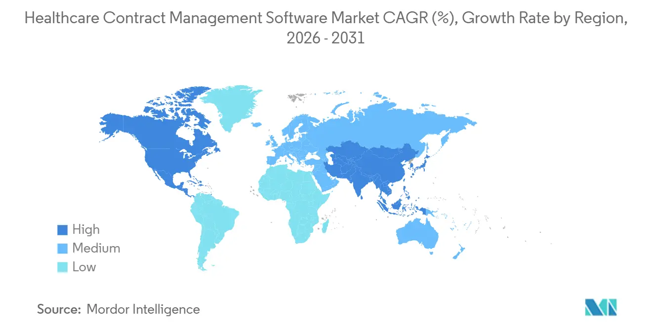 Healthcare Contract Management Software Market CAGR (%), Growth Rate by Region
