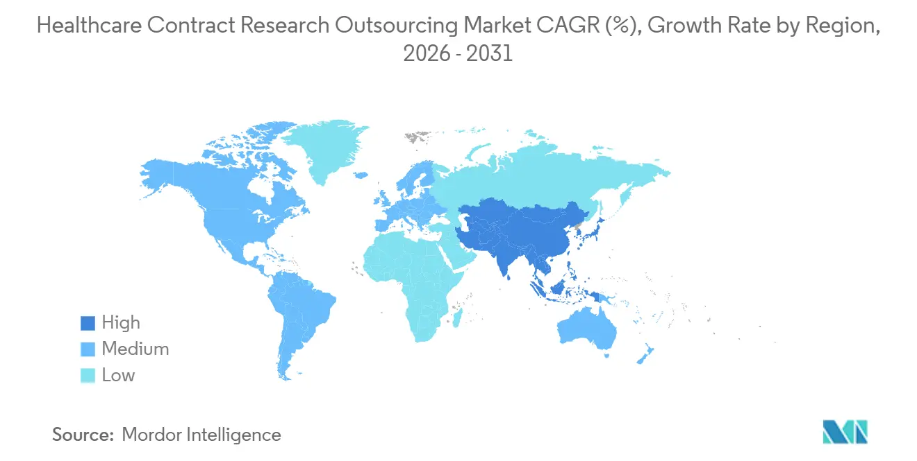 Healthcare Contract Research Outsourcing Market CAGR (%), Growth Rate by Region
