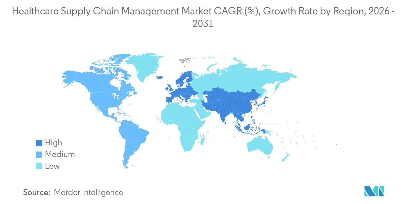 Healthcare Supply Chain Management Market CAGR (%), Growth Rate by Region