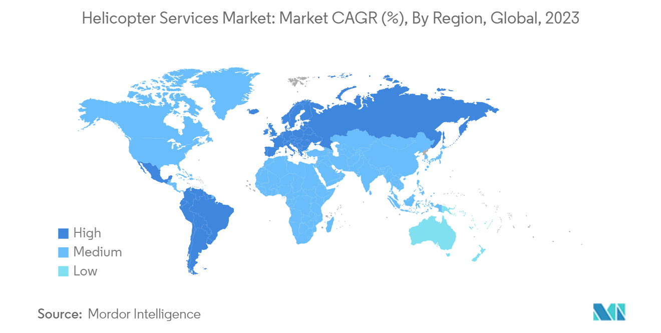 Helicopter Services Market: Market CAGR (%), By Region, Global, 2023