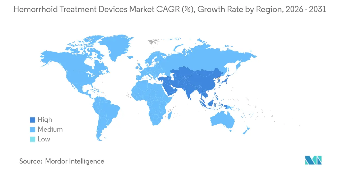 Hemorrhoid Treatment Devices Market CAGR (%), Growth Rate by Region