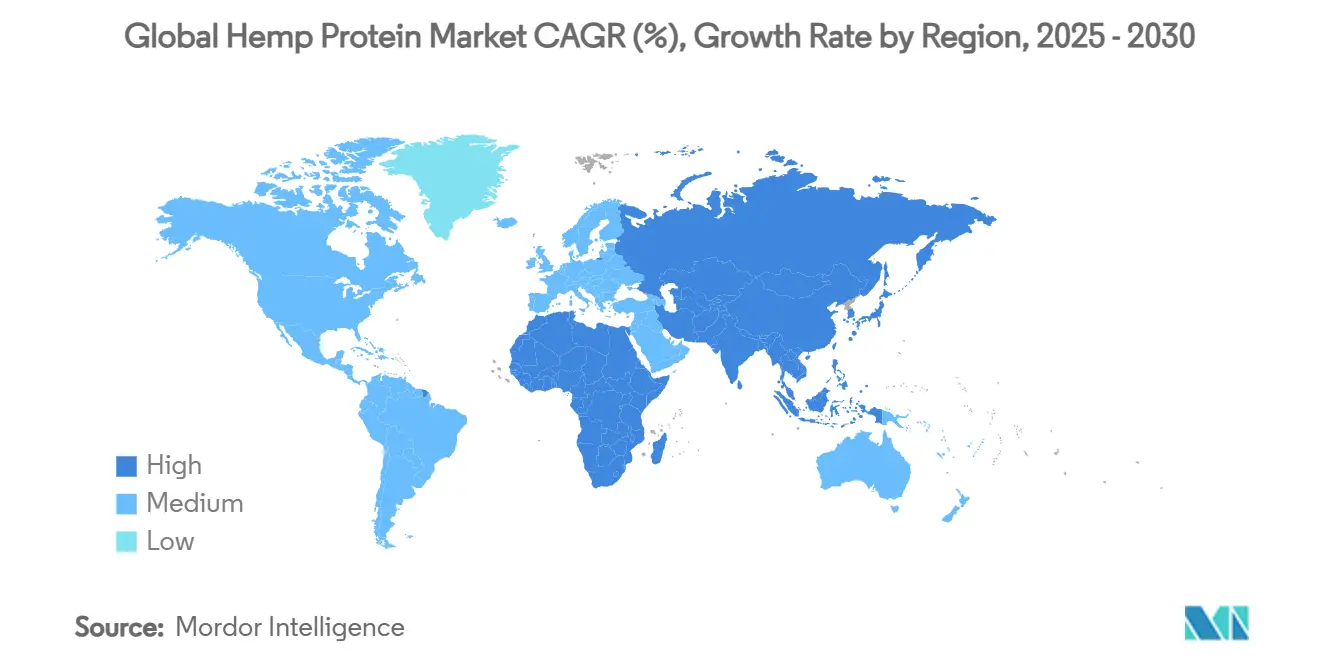 Global Hemp Protein Market CAGR (%), Growth Rate by Region