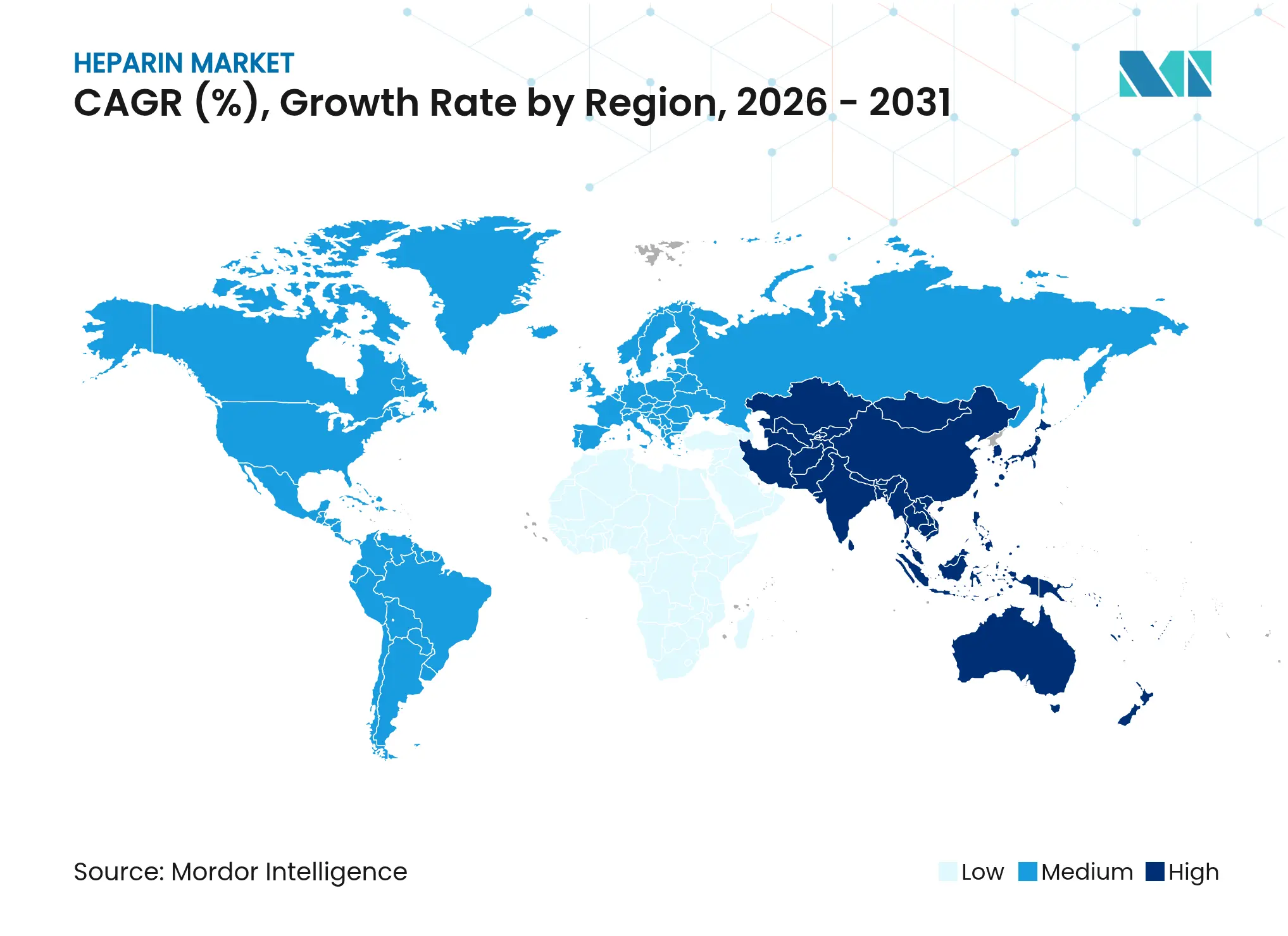 Heparin Market CAGR (%), Growth Rate by Region