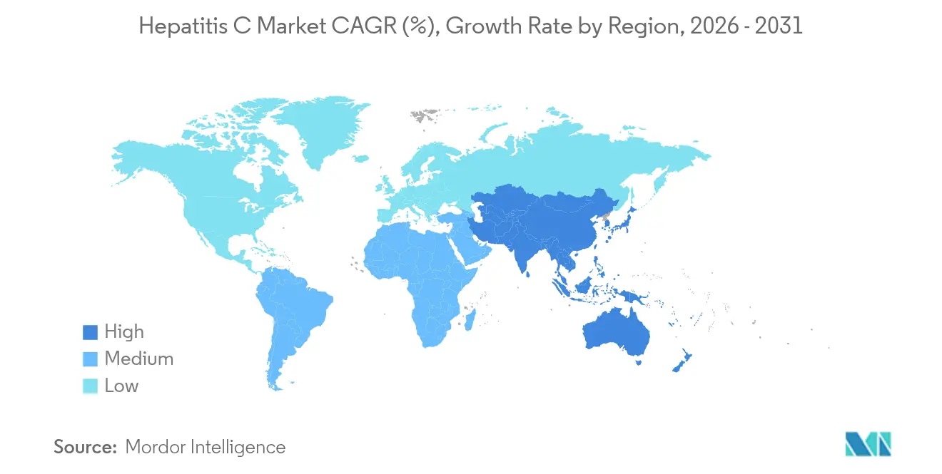 Hepatitis C Market CAGR (%), Growth Rate by Region