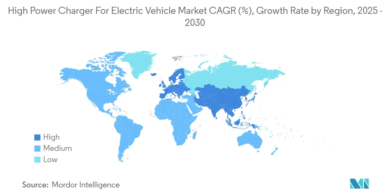 High Power Charger For Electric Vehicle Market CAGR (%), Growth Rate by Region