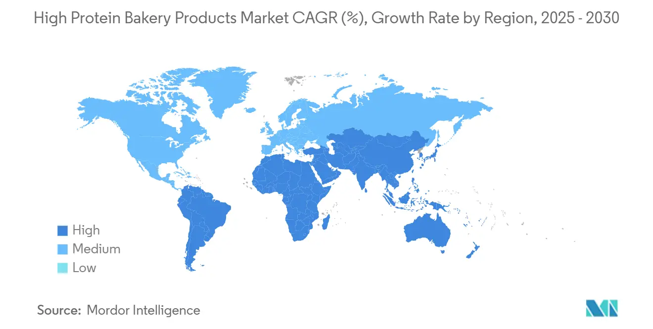 High Protein Bakery Products Market CAGR (%), Growth Rate by Region