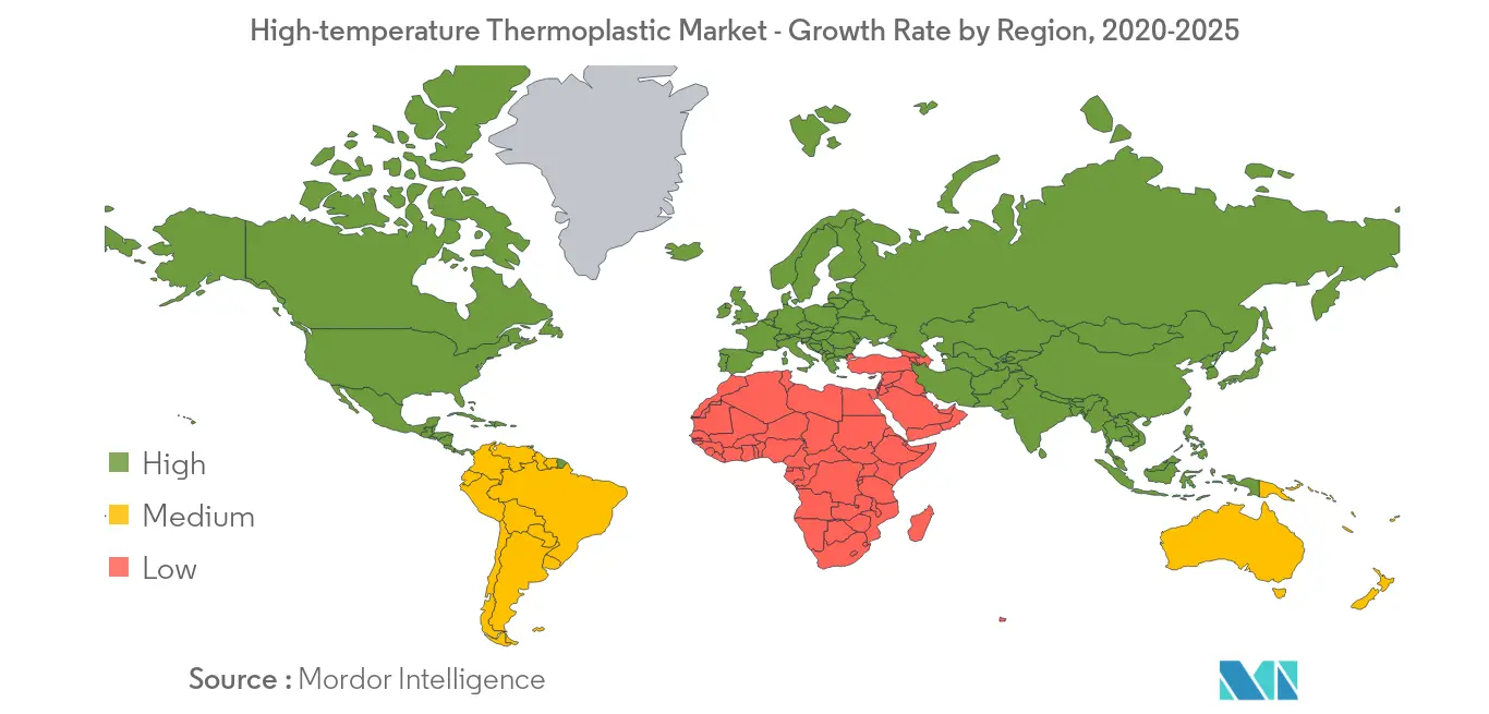 High-temperature Thermoplastic Market - Growth Rate by Region, 2020-2025