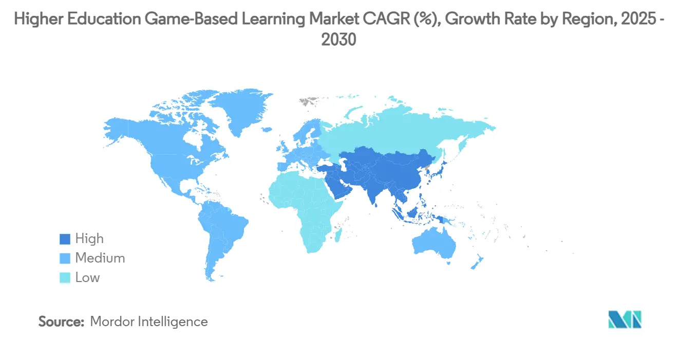 Taux de Croissance du Marché de l'Apprentissage par le Jeu dans l'Enseignement Supérieur par Région