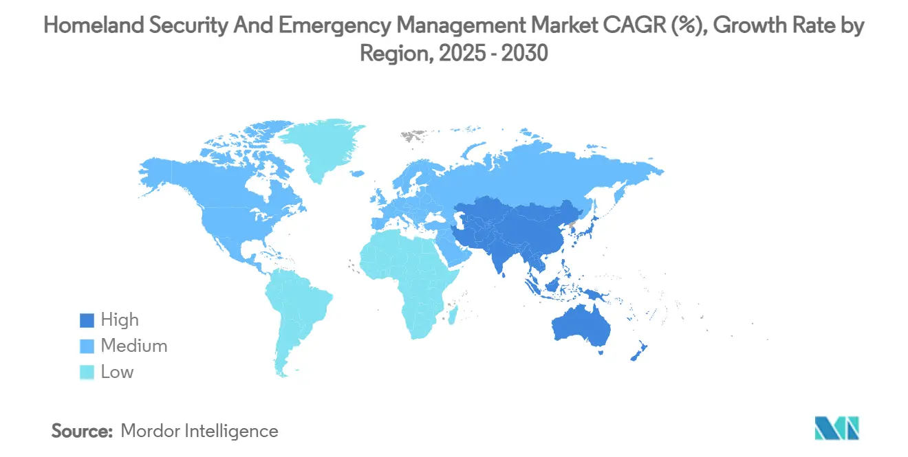 Homeland Security And Emergency Management Market CAGR (%), Growth Rate by Region
