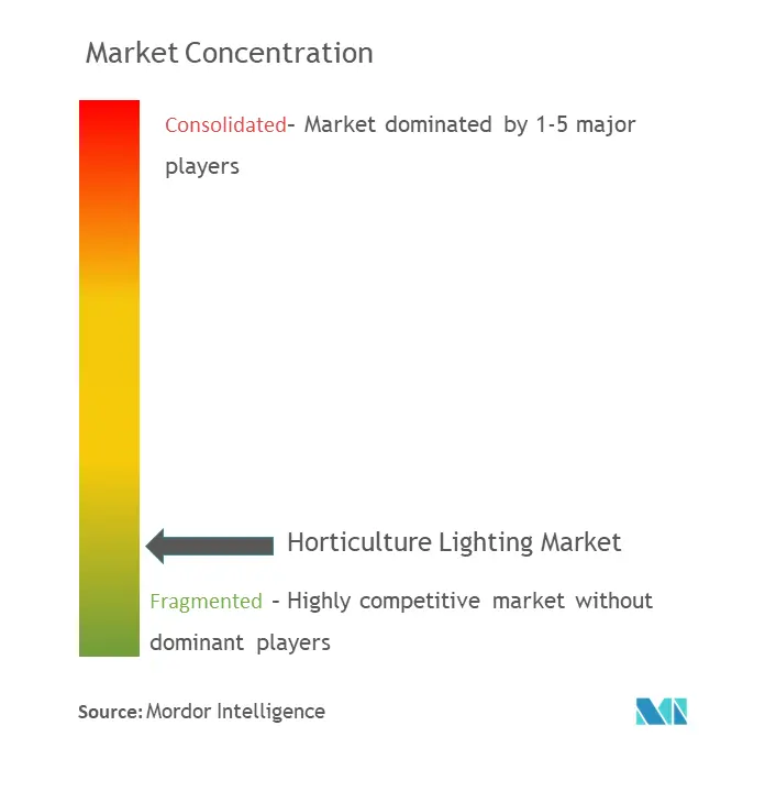 Концентрация рынка освещения для садоводства
