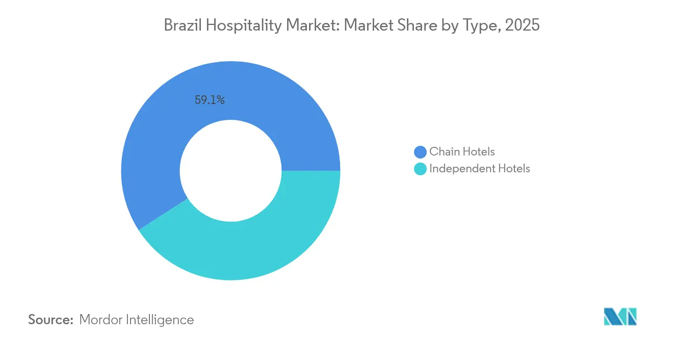 Brazil Hospitality Market: Market Share by Type, 2025
