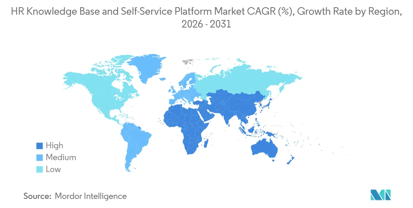 HR Knowledge Base and Self-Service Platform Market CAGR (%), Growth Rate by Region