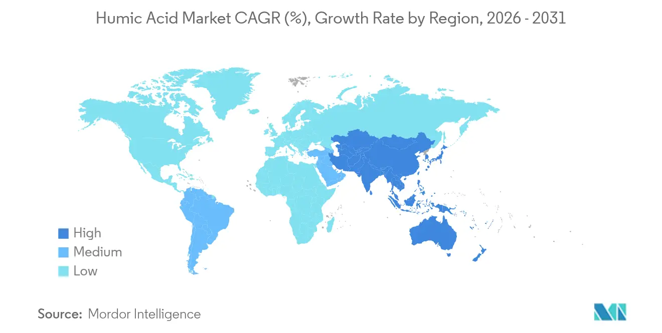 Humic Acid Market CAGR (%), Growth Rate by Region