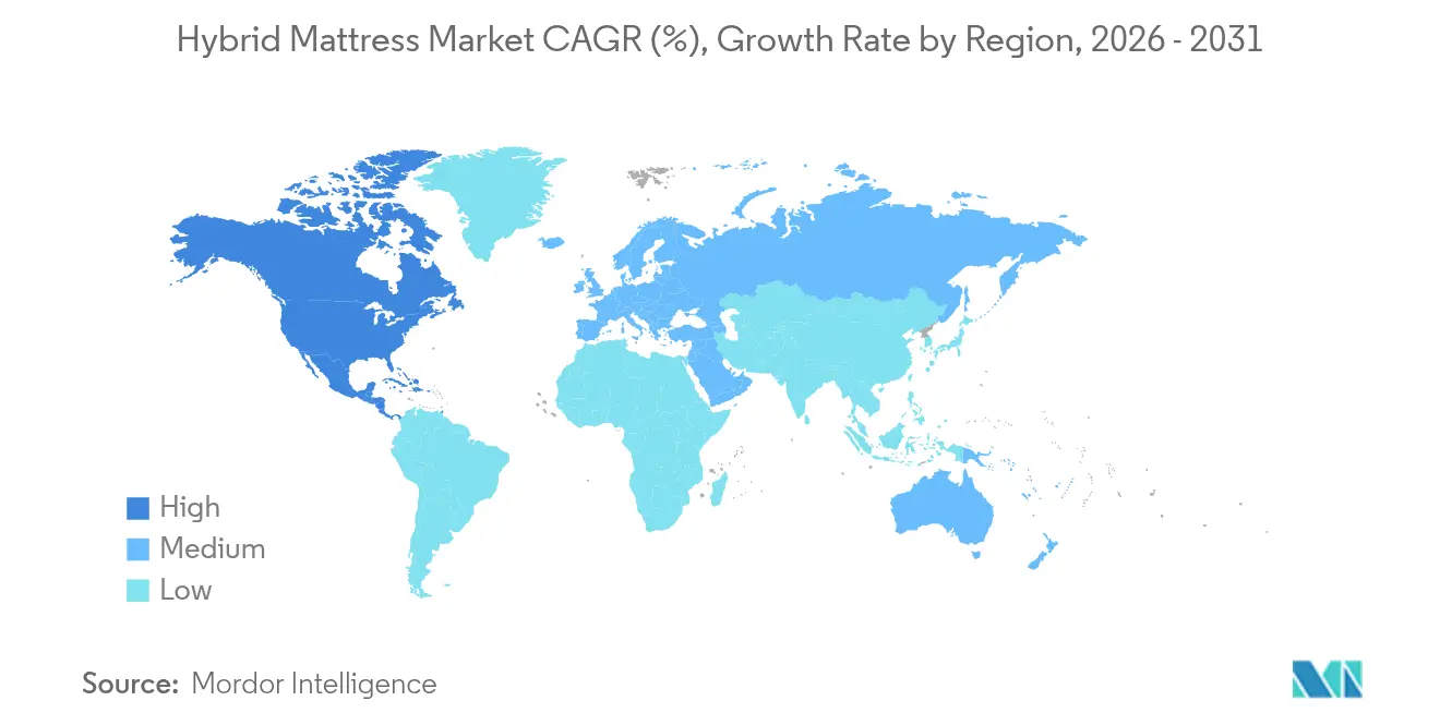 Hybrid Mattress Market CAGR (%), Growth Rate by Region