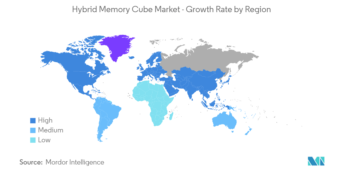 Mercado Cubo de memoria híbrido – Tasa de crecimiento por región