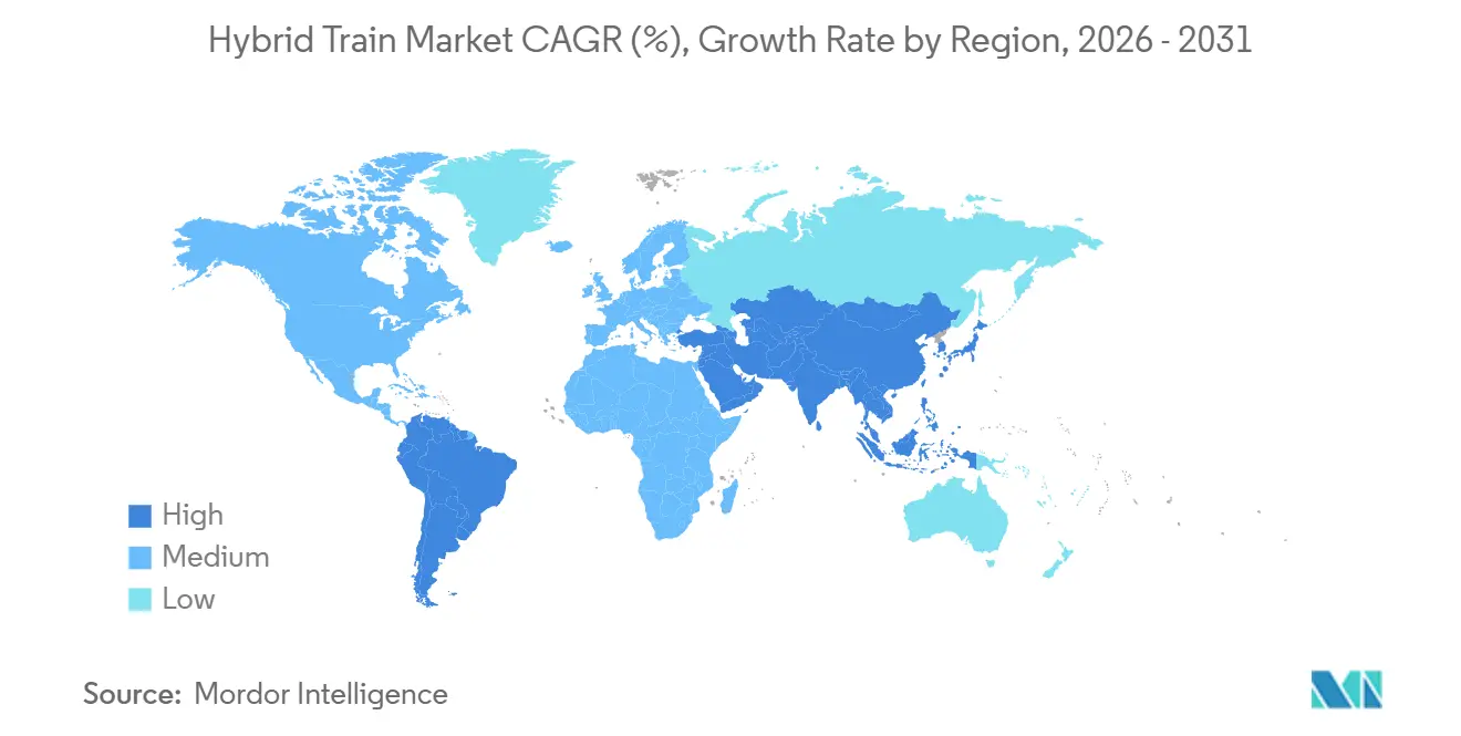 Hybrid Train Market CAGR (%), Growth Rate by Region
