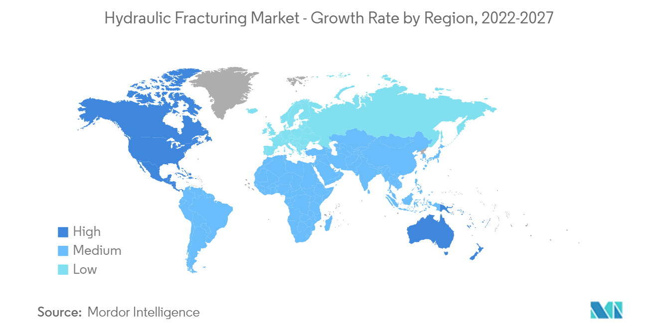 Hydraulic Fracturing Market - Growth Rate by Region, 2022 - 2027