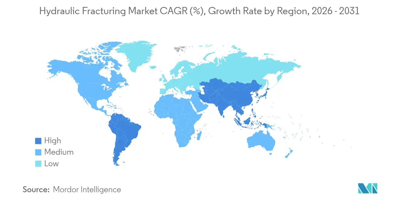 Hydraulic Fracturing Market CAGR (%), Growth Rate by Region
