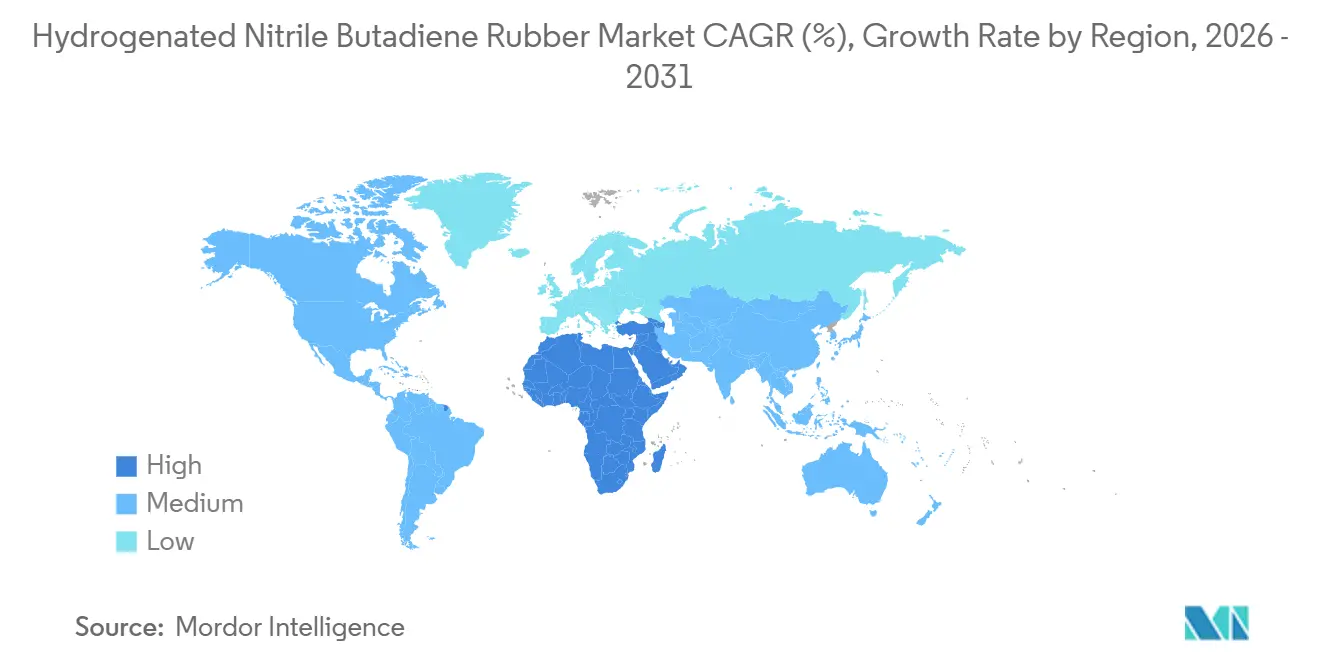 Hydrogenated Nitrile Butadiene Rubber Market CAGR (%), Growth Rate by Region
