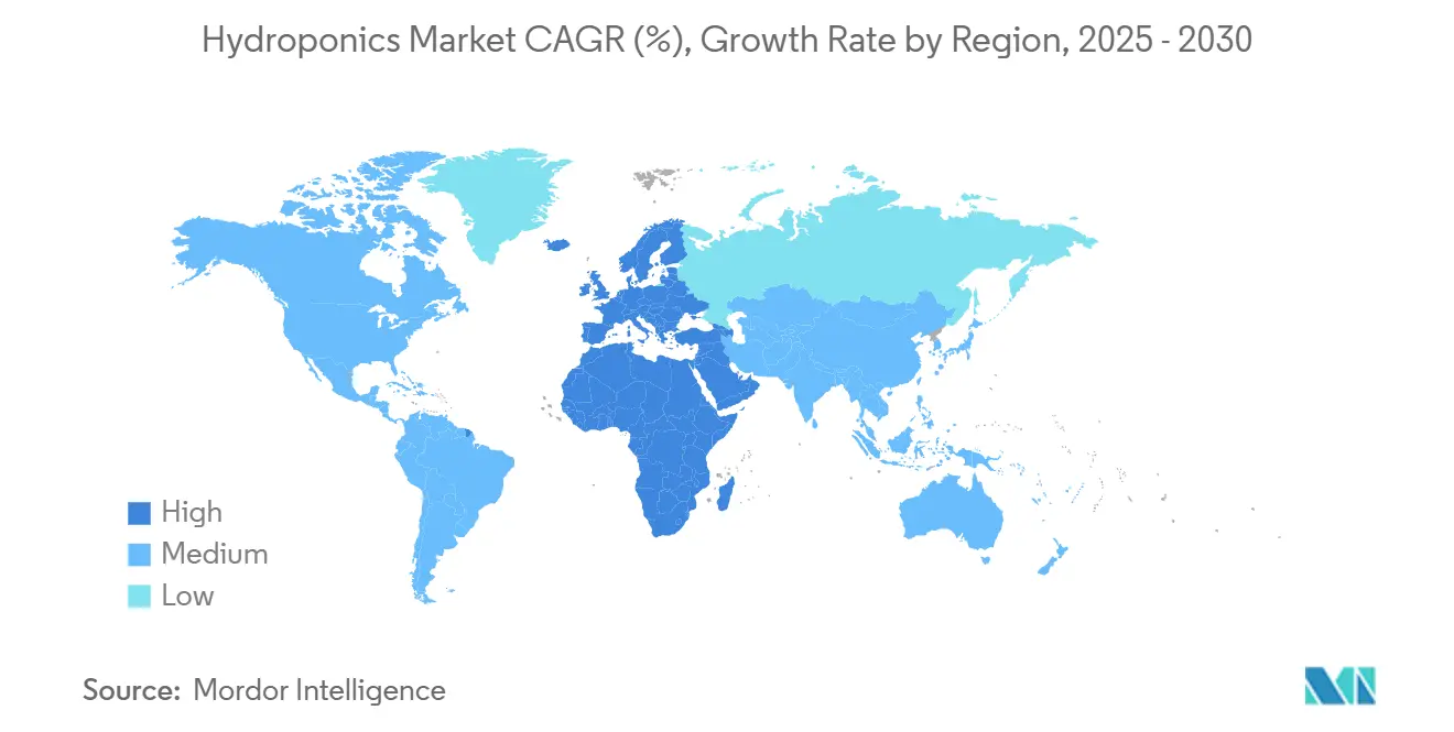 Hydroponics Market CAGR (%), Growth Rate by Region
